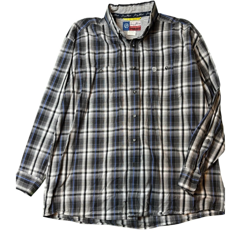 Wrangler Shirt Mens XXL George Strait Cowboy Cut Button Up Long Sleeve Western‎